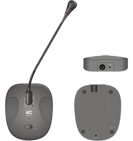 ميكروفون مكتبي مكثف أي تي سي، جرس تنبيه مدمج، -43 ± 2 ديسيبل، أسود، T-621A