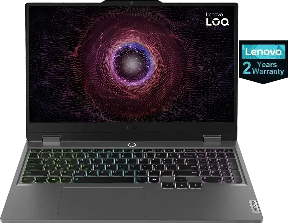 لابتوب لينوفو LOQ 15ARP9 ، انتل كور AMD Ryzen 7-7435HS ، رامات 24 جيجابايت، هارد ديسك 512 جيجابايت اس اس دي، كارت شاشة نيفديا جي فورس RTX4070 ذاكرة 8 جيجابايت GDDR6، شاشة 15.6 بوصة FHD IPS، رمادي لونا
