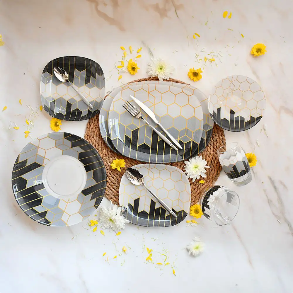 طقم عشاء أركوبيركس لومينارك بيتوش 38 قطعة، رمادي، V9550