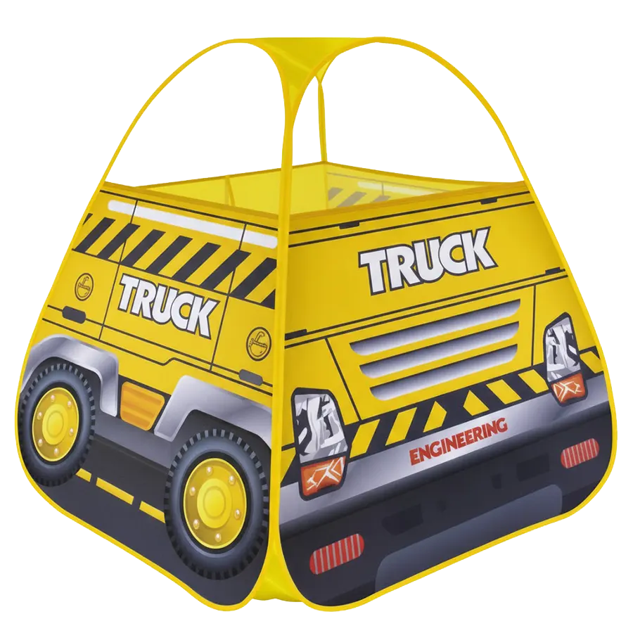 خيمة العاب اطفال ، تصميم شاحنة بناء ، اصفر ، 333A-174