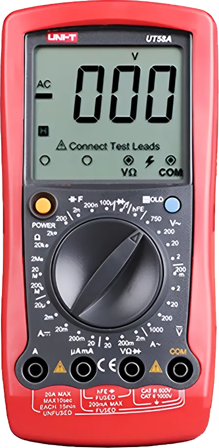 جهاز مالتيميتر يوني تي ، ديجيتال ، 1000 فولت ، احمر ، UT58