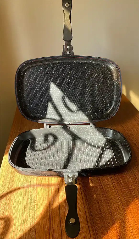 دابل جريل جرانيت جلوري بريميوم، غير لاصقة، مقاس 40 سم، لون رمادي