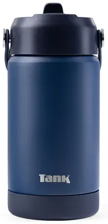 زجاجة مياه تانك ستانلس ستيل خالية من مادة BPA، معزولة حراريًا، مانع للتسريب، كحلي ، 350 مللي