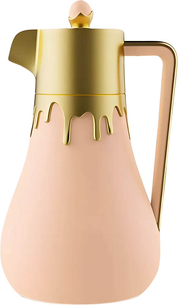 ترمس شاي الأندلس سعة 1 لتر، للمشروبات الساخنة والباردة، لون ذهبي* روز