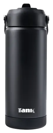 زجاجة مياه تانك موڤ، 550 مل، زجاجة ستانلس ستيل، معزولة حراريًا، مانع للتسريب، أسود
