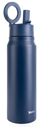 زجاجة مياه تانك ماغنت ستانلس ستيل خالية من مادة BPA، معزولة حراريًا، مانع للتسريب، كحلي ، 1000 مللي