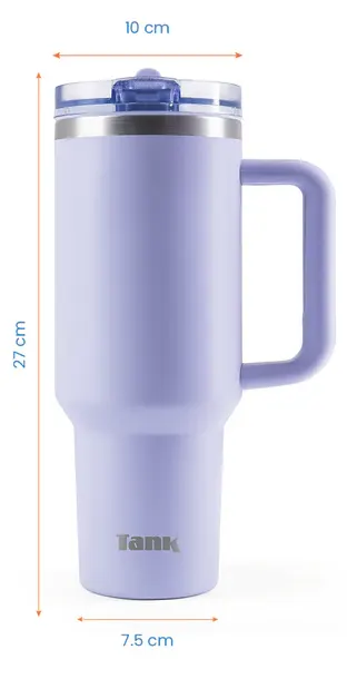 زجاجة تانك كوينشر، ستانلس ستيل ، خالية من مادة BPA ، معزولة حراريًا ، مانع للتسريب ، لافندر ، 1200 مللي