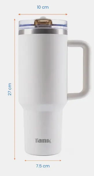 زجاجة تانك كوينشر، ستانلس ستيل ، خالية من مادة BPA ، معزولة حراريًا ، مانع للتسريب ، كريمي ، 1200 مللي