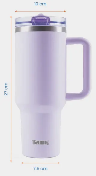 زجاجة تانك كوينشر، ستانلس ستيل ، خالية من مادة BPA ، معزولة حراريًا ، مانع للتسريب ، فلورا ، 1200 مللي