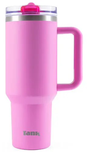 زجاجة تانك كوينشر، ستانلس ستيل ، خالية من مادة BPA ، معزولة حراريًا ، مانع للتسريب ، بينك ، 1200 مللي