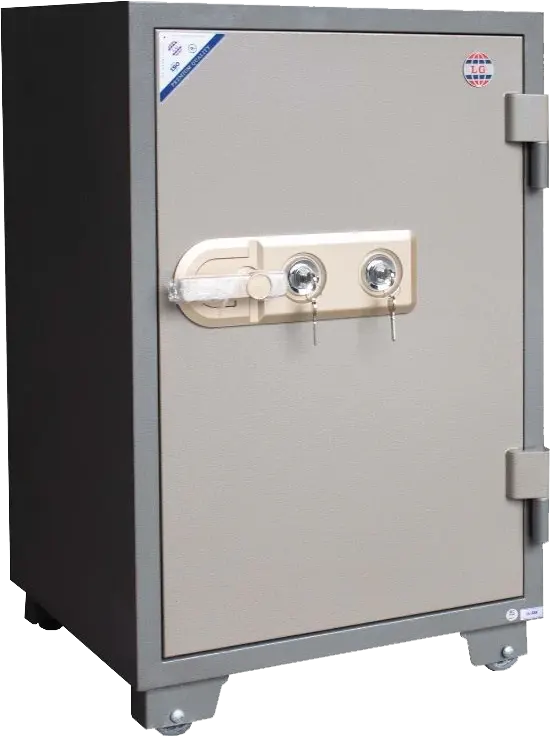 خزنة نقود فيتنامي ال جي من الفولاذ المقوى مضادة للحريق، مفاتيح مزدوجة الأمان، انذار طوارئ، 88×57×50 سم، رمادي، LG88K