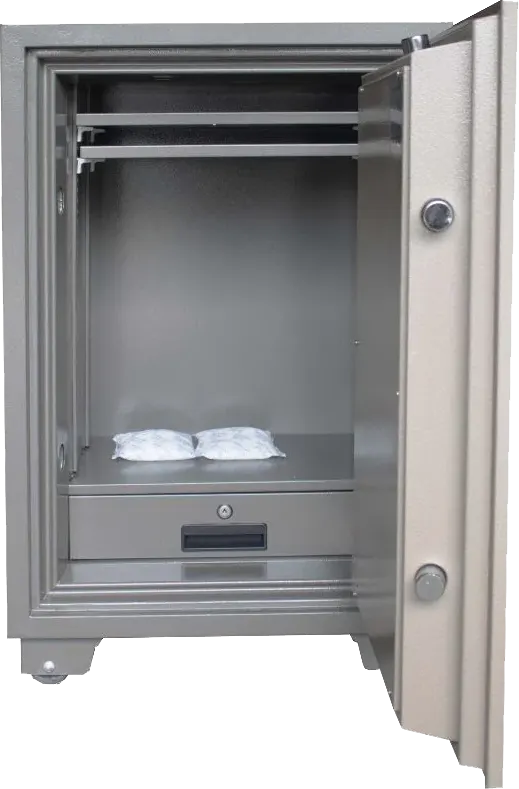 خزنة نقود فيتنامي ال جي من الفولاذ المقوى مضادة للحريق، مفاتيح مزدوجة الأمان، انذار طوارئ، 88×57×50 سم، رمادي، LG88K