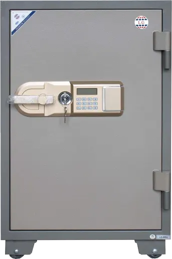 خزنة نقود فيتنامي إل جي من الفولاذ المقوى، لوحة مفاتيح رقمية متقدمة، مفاتيح رئيسية مزدوجة للأمان، 88×57×50 سم، رمادي، LG88E