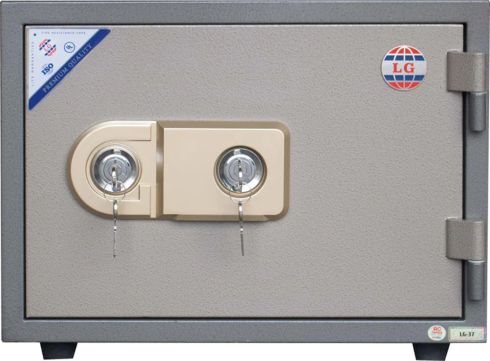 خزنة نقود إل جي فيتنامي، 2 قفل، مفاتيح رئيسية مزدوجة للأمان،إنذار طوارئ، فولاذ مقوى مقاومة للحرائق، 37×48×41 سم، LG37K