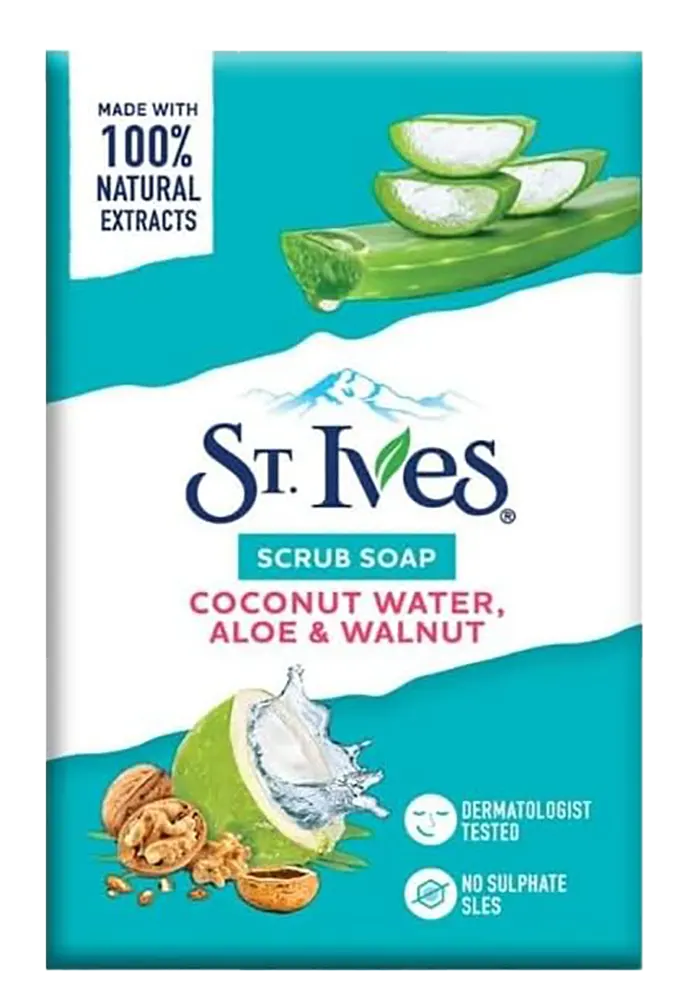 صابون سانت ايفز مقشر بماء جوز الهند والصبار والجوز، 100جم.