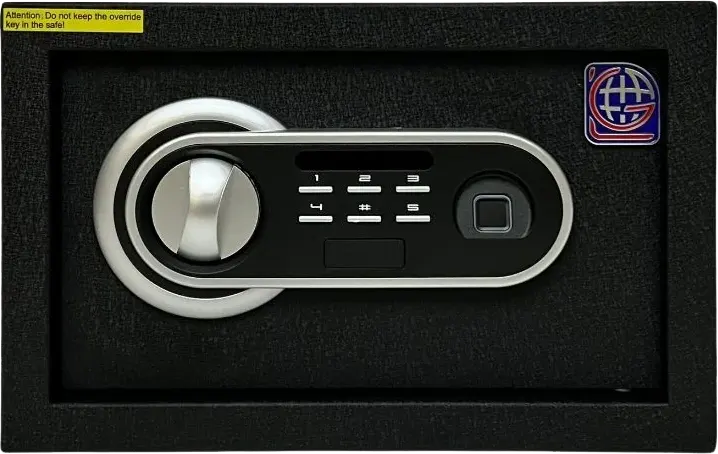 خزنة نقود الكترونية للفنادق إل جي، بصمة إصبع مع لوحة أرقام، مفتاح للطوارئ، 20×31×20 سم، FPC 20