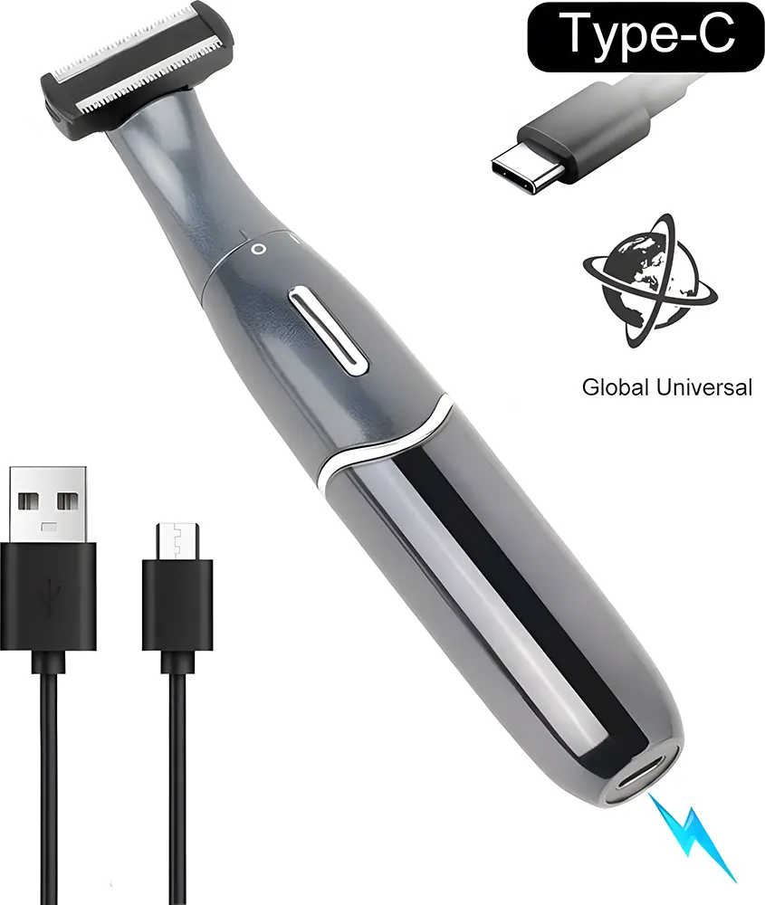 ماكينة حلاقة كيمي للوجه والجسم، قابلة للشحن، مقاومة للماء، لون أسود، موديل KM-1903