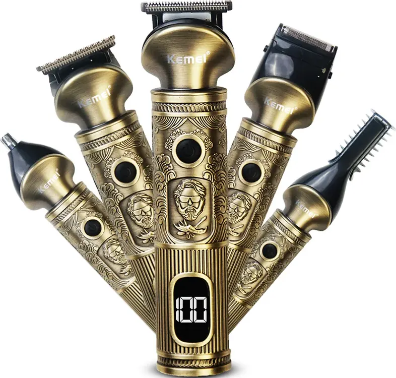 ماكينة حلاقة كيمي متعددة الاستخدامات 21 في 1، قابلة للشحن، ، مقاومة للماء، لون ذهبي، موديل KM-1637