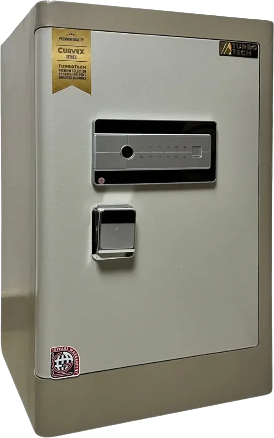 خزنة نقود تربو تيك من إل جي، باب كيرف، قفل ببصمة الإصبع، هيكل فولاذي، درج سري، 80×48×40 سم ، BXG 80