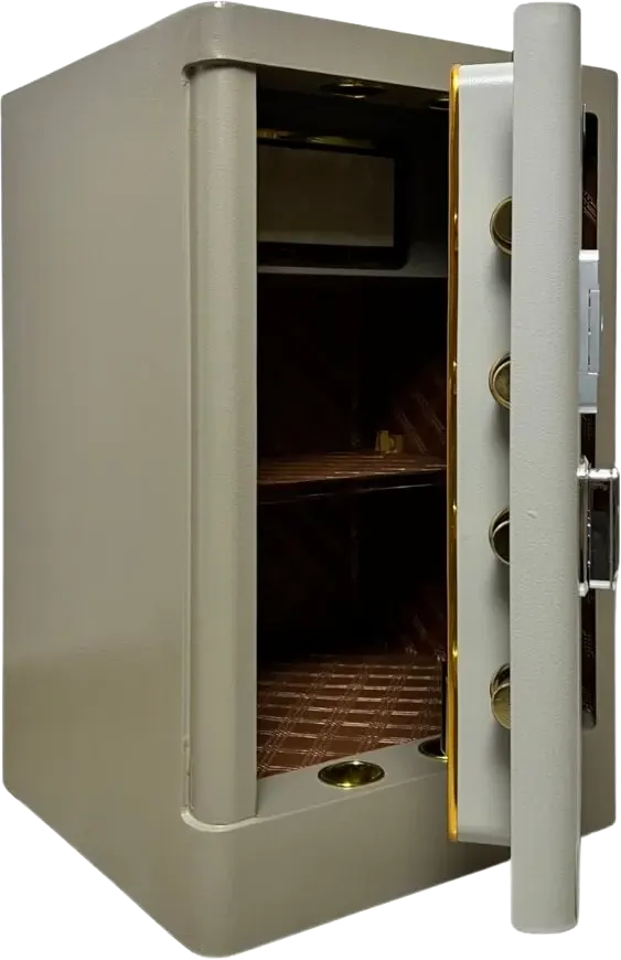 خزنة نقود تربو تيك من إل جي، باب كيرف، قفل ببصمة الإصبع، هيكل فولاذي، درج سري، 70×42×38 سم، BXG 70