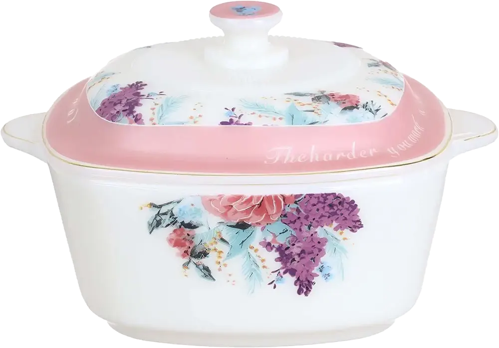 طقم عشاء اركوبال تايلاندي ، 58 قطعة، أبيض و بينك