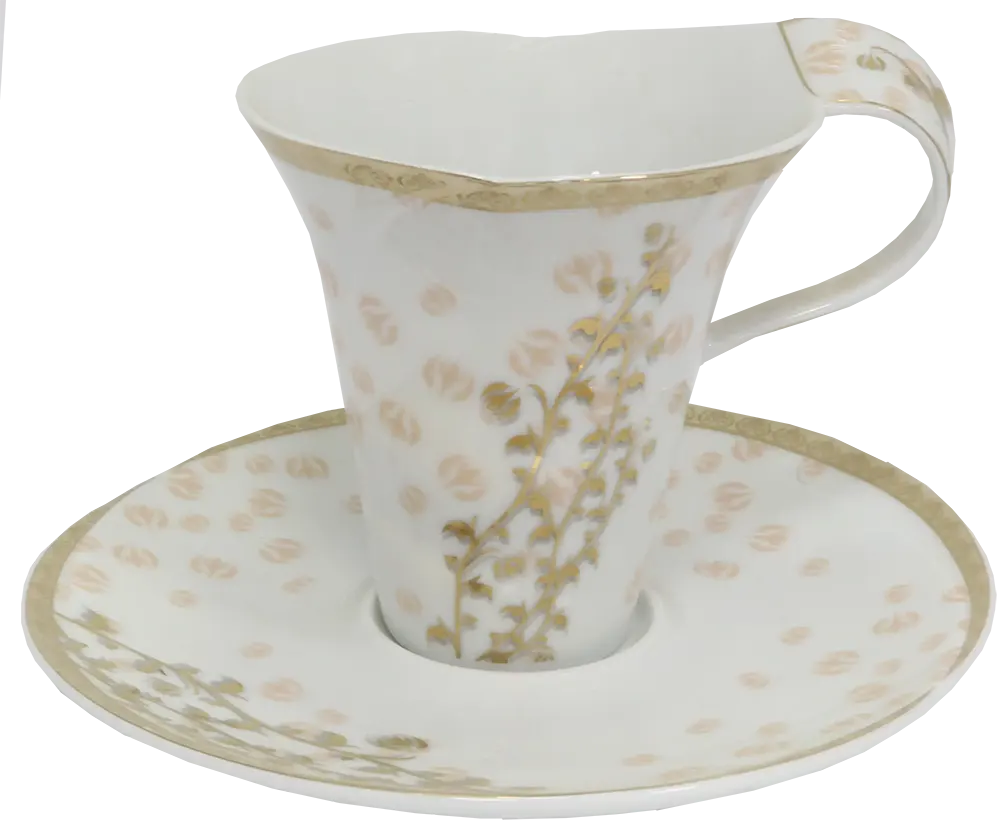 طقم صيني مدور انفينتي نيو لوفر ، ابيض في جولد ، 124 قطعة