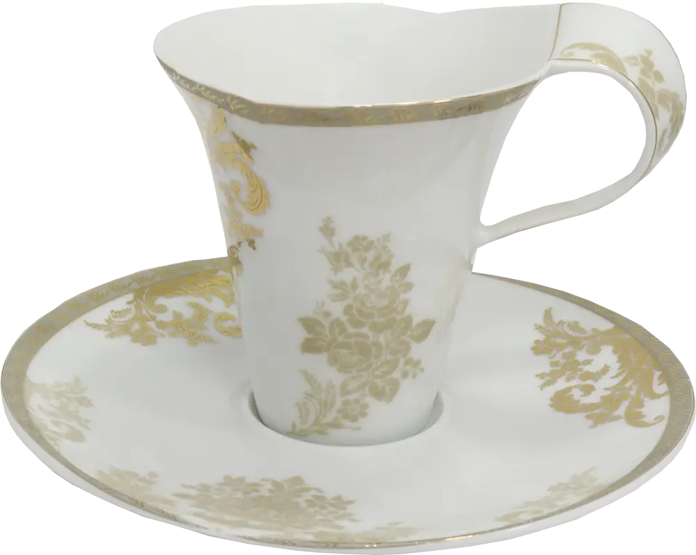 طقم صيني انفينتي لوريت ابيض في جولد ، 124 قطعة