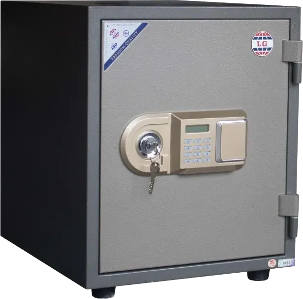 خزنة نقود إل جي فيتنامي، لوحة مفاتيح رقمية، رف قابل للتعديل، مقاومة للحرائق، 51×42×48 سم، رمادي، LG51E