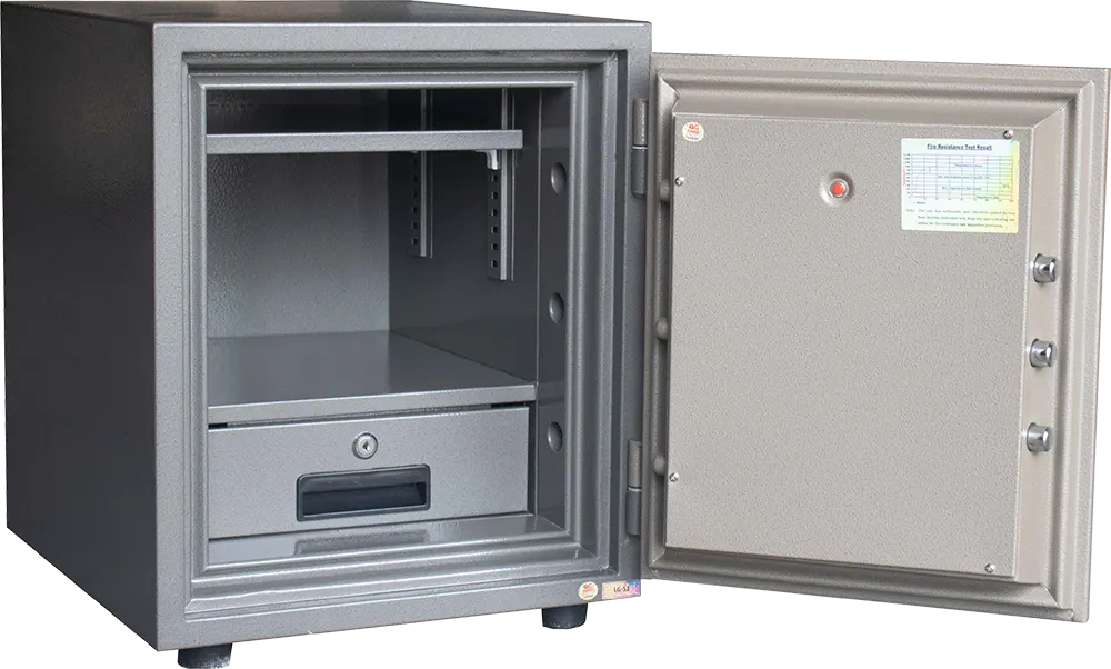 خزنة نقود إل جي فيتنامي، لوحة مفاتيح رقمية، رف قابل للتعديل، مقاومة للحرائق، 51×42×48 سم، رمادي، LG51E