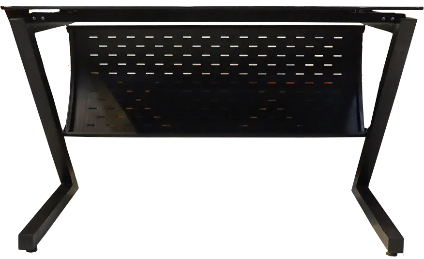 مكتب أنيق من الزجاج والمعدن ، 120×70 سم ، أسود