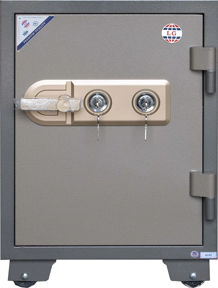 خزنة نقود إل جي فيتنامي، قفل ميكانيكي، فولاذ مقوى، مقاومة للحرائق، 67×48×48 سم، رمادي، LG 67K