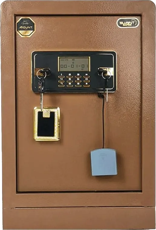 خزنة نقود شبه مدرعة ماونت سامت من إل جي، نظام قفل متقدم، قفل ديجيتال وميكانيكي، باب مقاوم للحفر، 60×40 ×34 سم، بني، MT60
