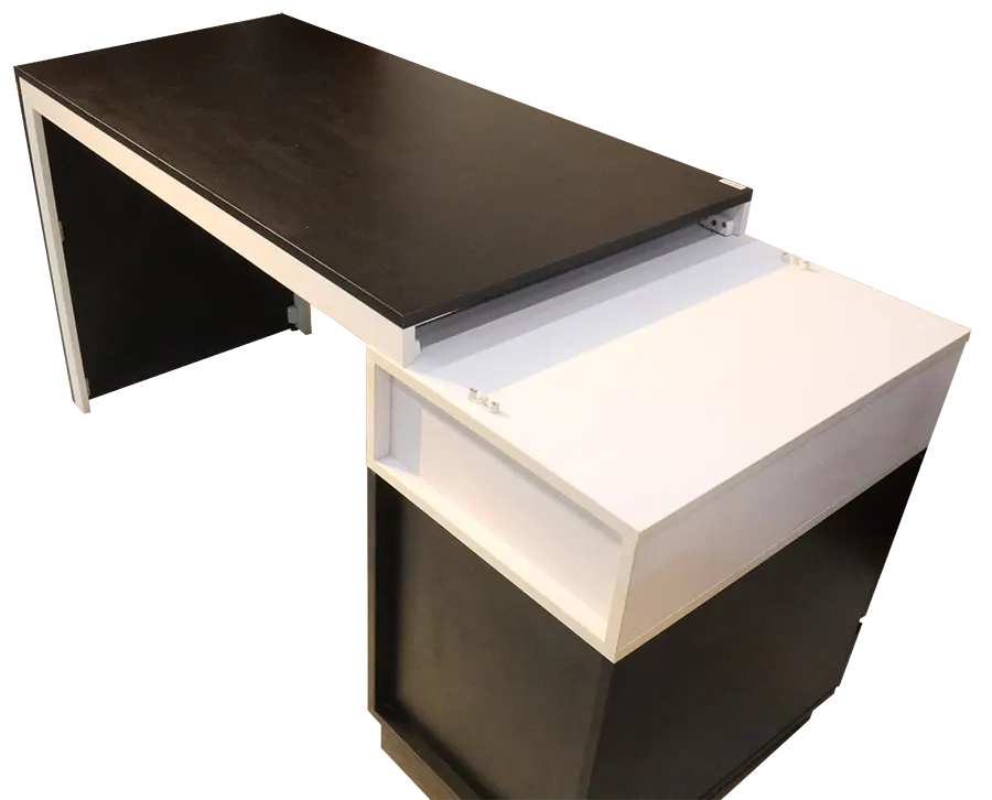 مكتب خشبي ، مكون من قطعتين ، 140 سم ، ابيض x اسود