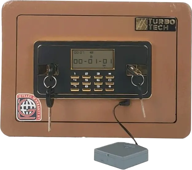 خزنة نقود تربو تيك من إل جي، نظام قفل ديجيتال وميكانيكي متقدم، هيكل فولاذي، باب مقاوم للحفر، 25×35×25 سم، LS 25