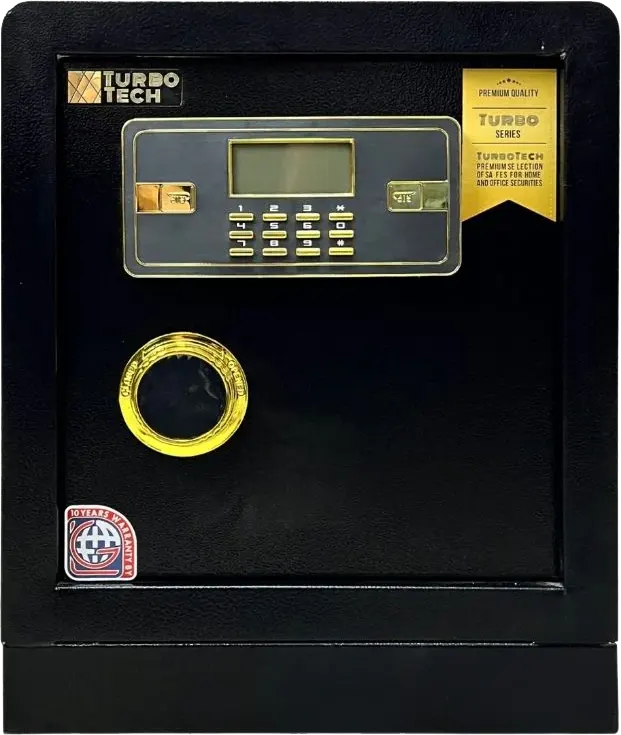 خزنة نقود مكتبية تربو تك من إل جي، قفل ديجيتال متقدم، مفتاح طوارئ، فولاذ مقوى، باب مقاوم للحفر، 50 × 37 × 33 سم، أسود، AP 50