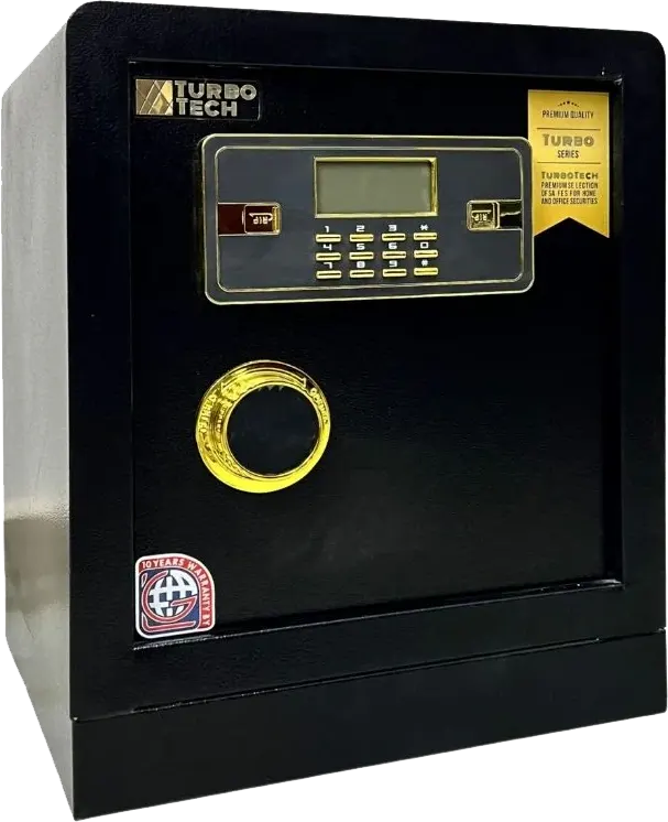 خزنة نقود مكتبية تربو تك من إل جي، قفل ديجيتال متقدم، مفتاح طوارئ، فولاذ مقوى، باب مقاوم للحفر، 50 × 37 × 33 سم، أسود، AP 50