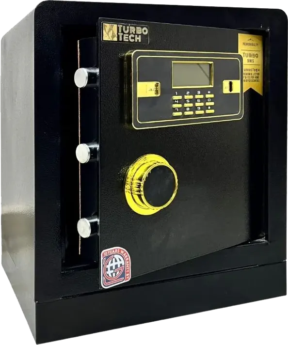 خزنة نقود مكتبية تربو تك من إل جي، قفل ديجيتال متقدم، مفتاح طوارئ، فولاذ مقوى، باب مقاوم للحفر، 50 × 37 × 33 سم، أسود، AP 50