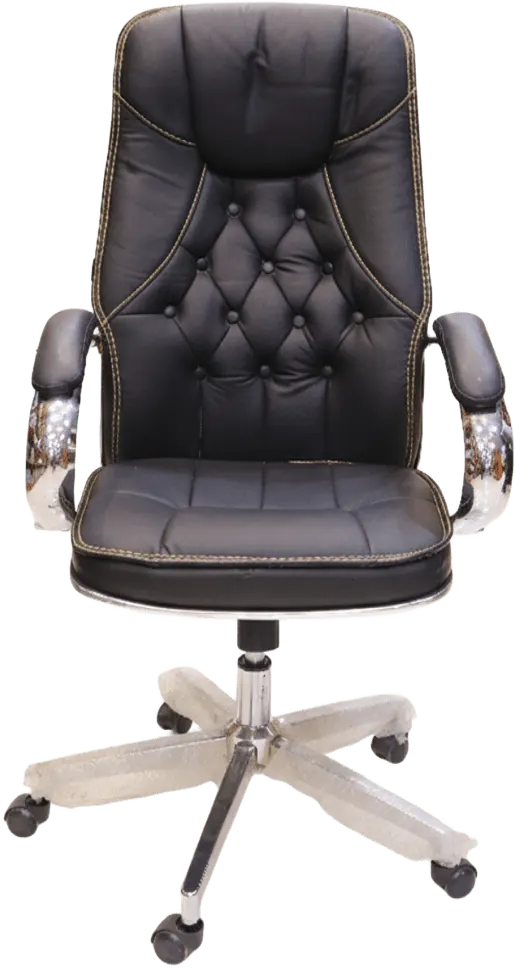 كرسي مكتب هيدروليك ، جلد اسود خياطة بني ، ZM-A255T