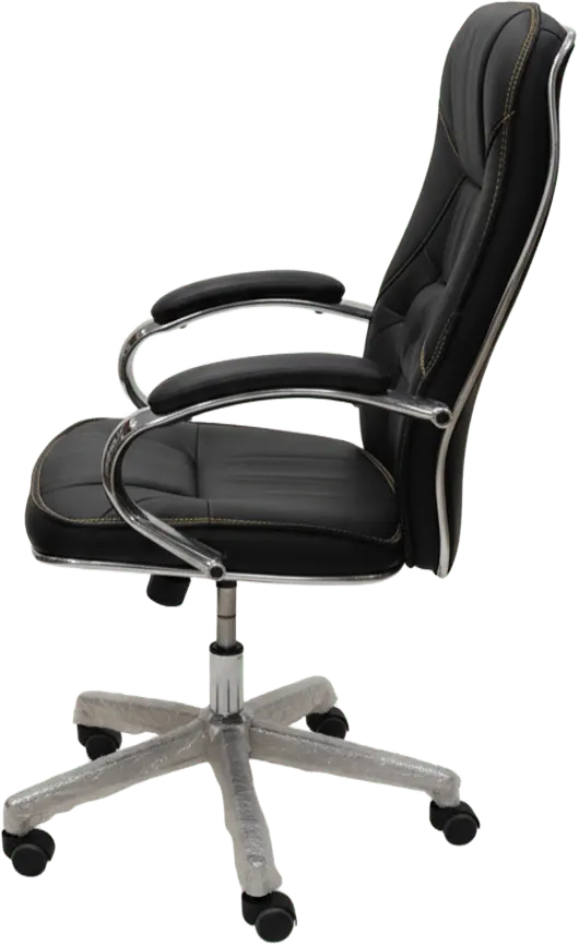 كرسي مكتب هيدروليك ، جلد اسود خياطة بني ، ZM-A255T