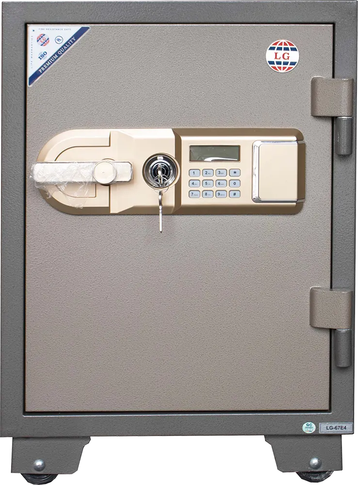 خزنة نقود إل جي فيتنامي، لوحة فاتيح رقمية، قفل ميكانيكي للطوارئ، فولاذ مقوى، مقاومة للحرائق، 67×46×49 سم، رمادي، LG67e