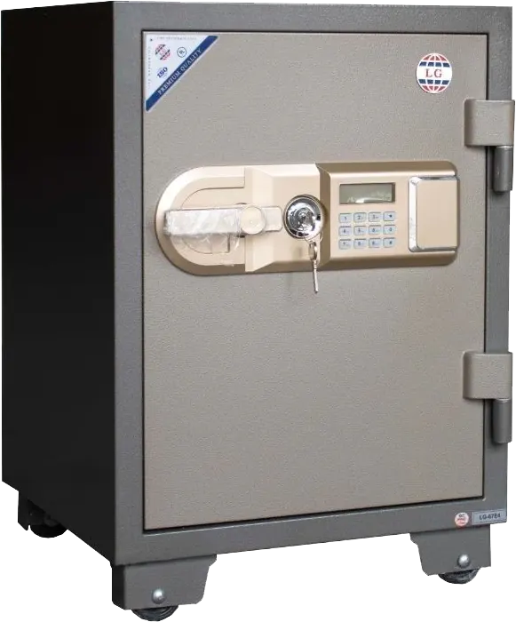 خزنة نقود إل جي فيتنامي، لوحة فاتيح رقمية، قفل ميكانيكي للطوارئ، فولاذ مقوى، مقاومة للحرائق، 67×46×49 سم، رمادي، LG67e