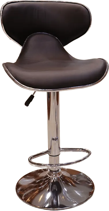 كرسي بار جلد ، بني غامق