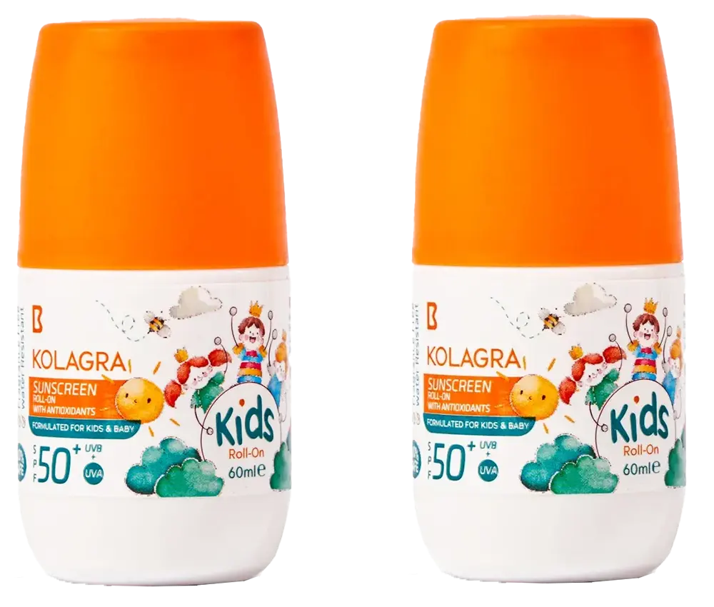 كولاجرا صن بلوك للاطفال رول اون بعامل حمايه من الشمس 50+، 60 مل (1+1)