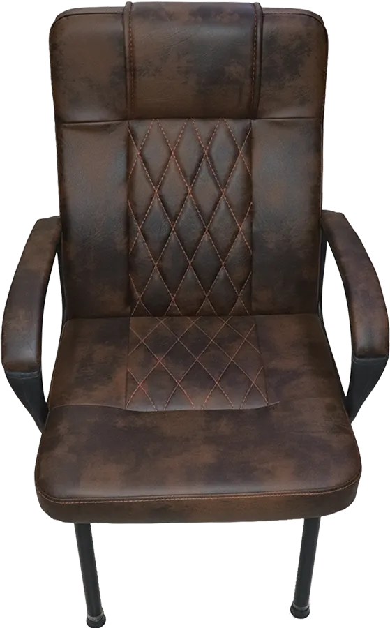كرسي جلد ، يد منجد ، بني