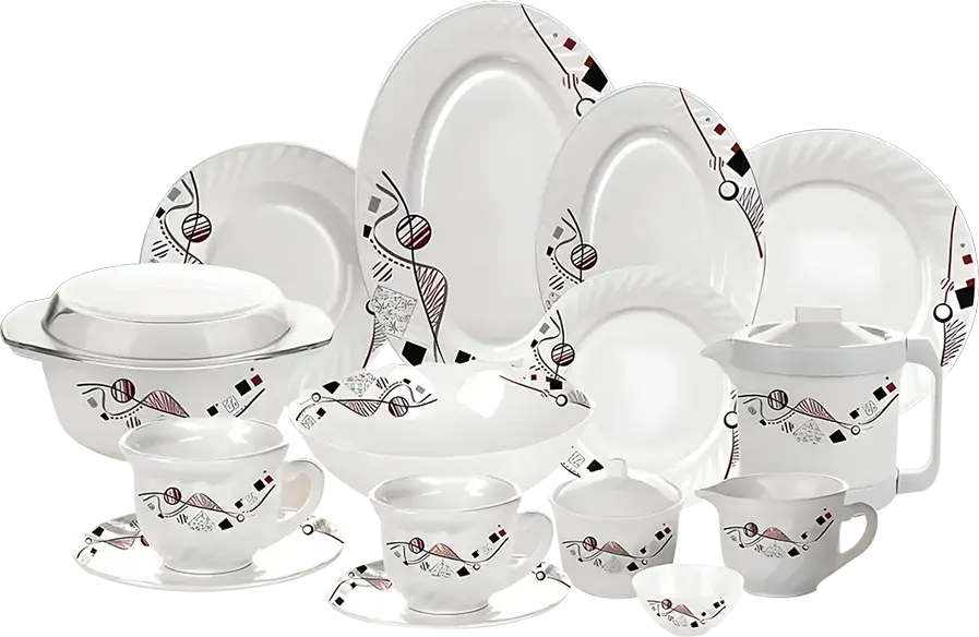 طقم اركوبال مكة 58 قطعة، دائري، أبيض، موديل 05