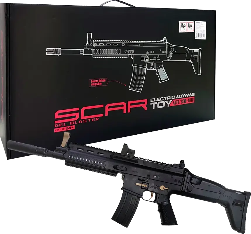 بندقية طلقات جل كهربائية من نوع scar ، تصميم واقعي 1:1، ملحقات متعددة ،WH53-52-56-50