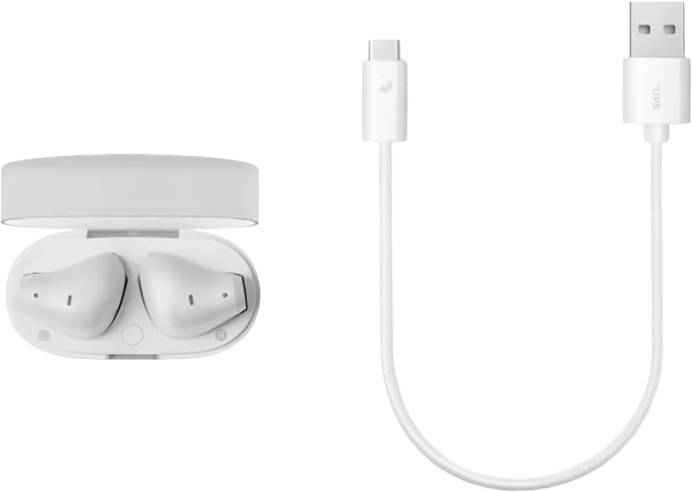 سماعات أذن لاسلكية من فيليبس سيريس 2000، بلوتوث 5.3، مقاومة للماء IPX4، مدة تشغيل تصل إلى 28 ساعة، أبيض، TAT2139WT-97