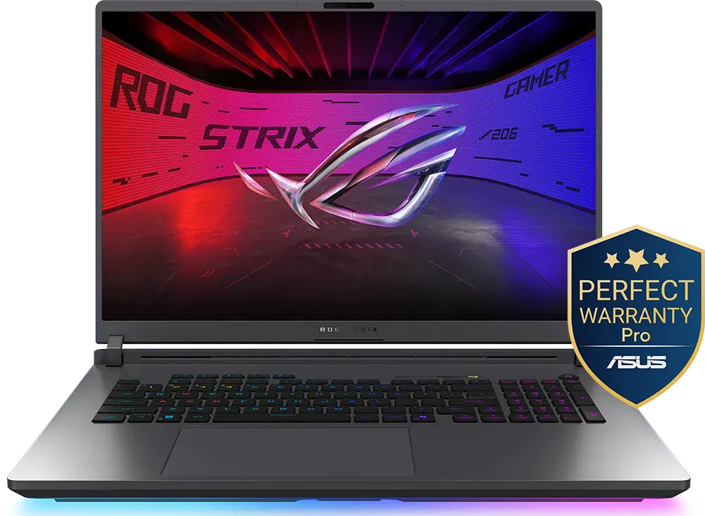 لاب توب اسوس روج سترايكس جي 18 (2025) G815LW-S9033W معالج Intel® Core™ Ultra 9 275HX ، رامات 32 جيجابايت، هارد ديسك 1 تيرابايت SSD، كارت شاشة نفيديا جي فورس RTX™ 5080 سعة 16 جيجابايت، شاشة 18 بوصة دقة WQXGA، ويندوز 11 هوم، رمادي