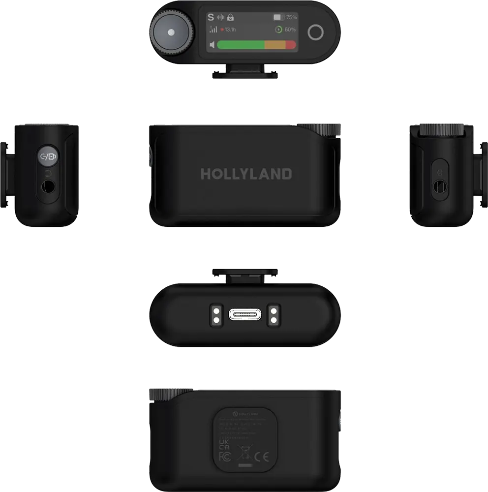 ميكروفون مكثف لاسلكي هولي لاند لارك ماكس 2، تردد 2.4 جيجا هرتز، 4 قنوات صوتية،  4 أجهزة ارسال، نمط التقاط متعدد الأتجاهات، مدى 340 متر، رمادي،M71CB3