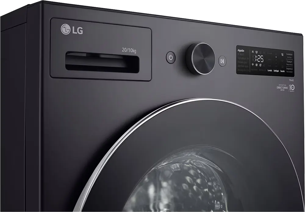 غسالة ومجفف فول اتوماتيك إل جي، سعة غسيل 20 كيلو، سعة مجفف 10 كيلو، موتور انفرتر، بخار، شاشة ديجيتال، واي فاي، F0Z8DRP24